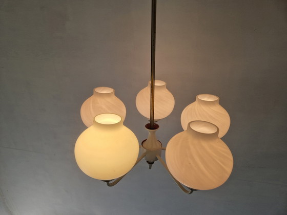 Image 1 of Mid Century Tulip Glass Chandelier