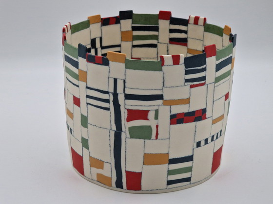 Image 1 of Artful pot signed by artist Maria ten Kortenaar