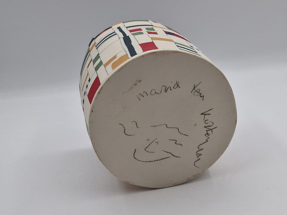 Image 1 of Artful pot signed by artist Maria ten Kortenaar