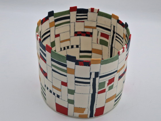 Image 1 of Artful pot signed by artist Maria ten Kortenaar