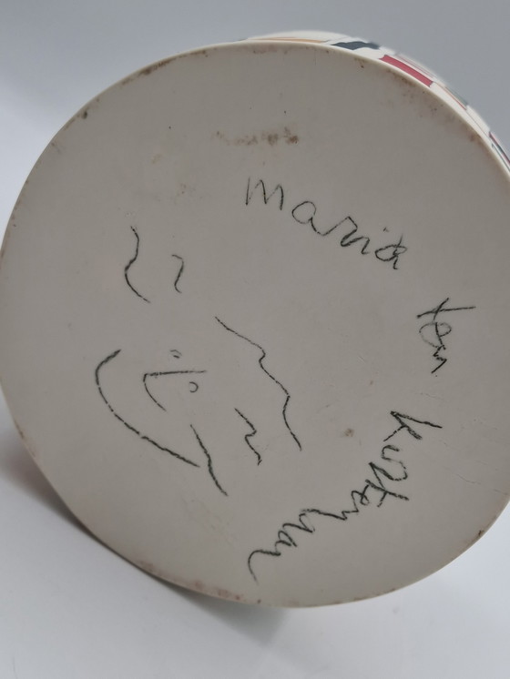 Image 1 of Artful pot signed by artist Maria ten Kortenaar