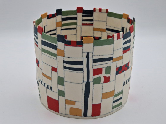 Image 1 of Artful pot signed by artist Maria ten Kortenaar