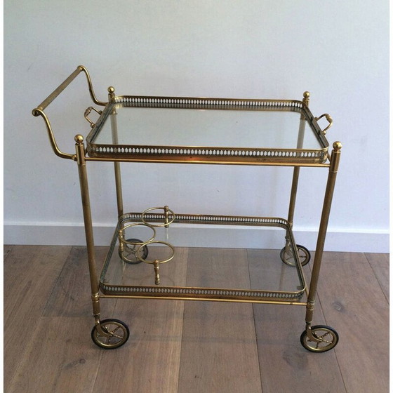 Image 1 of Vintage brass cart with removable trays, France 1940