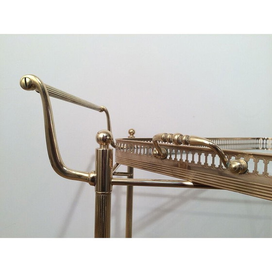Image 1 of Vintage brass cart with removable trays, France 1940