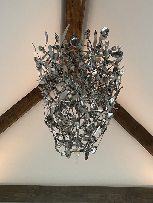 Lamp Made From Cutlery