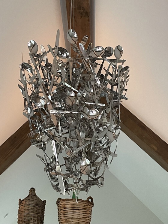 Image 1 of Lamp Made From Cutlery