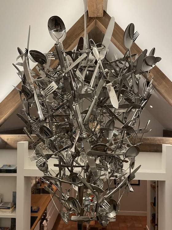 Image 1 of Lamp Made From Cutlery