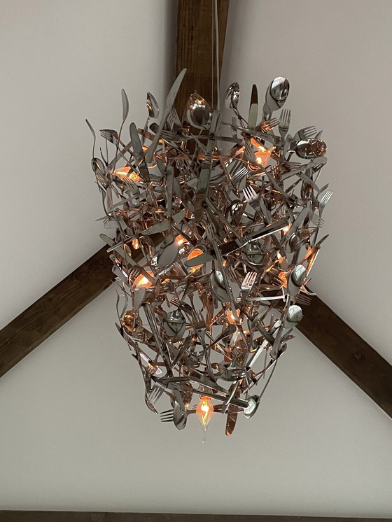 Image 1 of Lamp Made From Cutlery