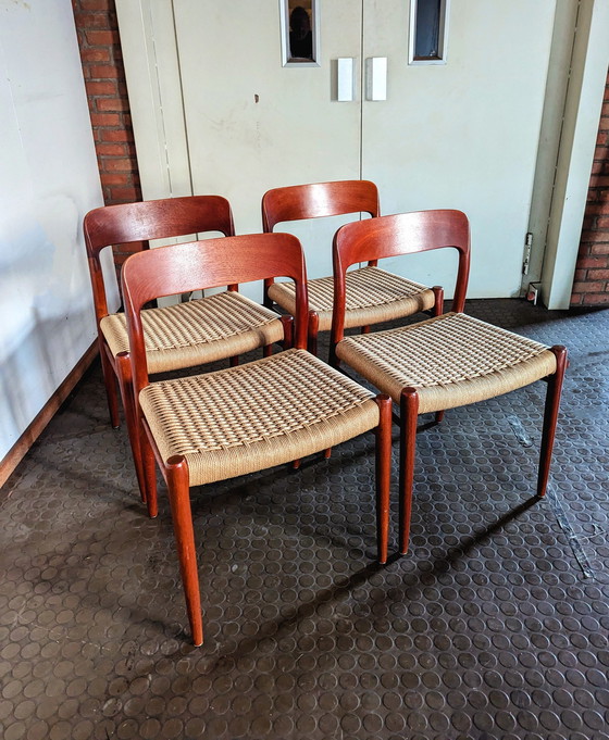 Image 1 of 4X J.L.Moller Model 75 Chair For Niels Otto Moller