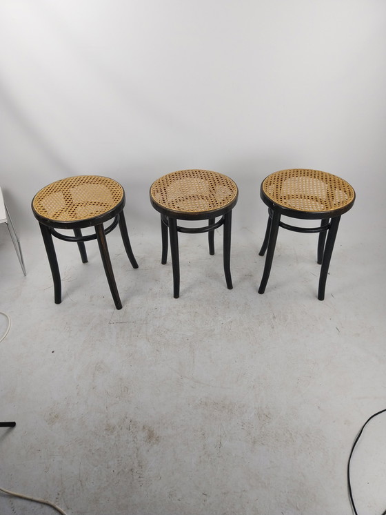 Image 1 of 3 X Thonet Stool Original Black Version 1970'S