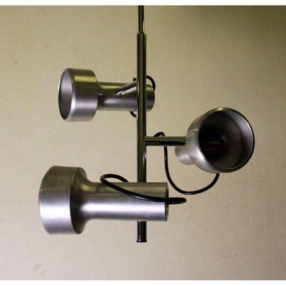 Image 1 of Vintage pendant lamp 3 spots in aluminium, 1960