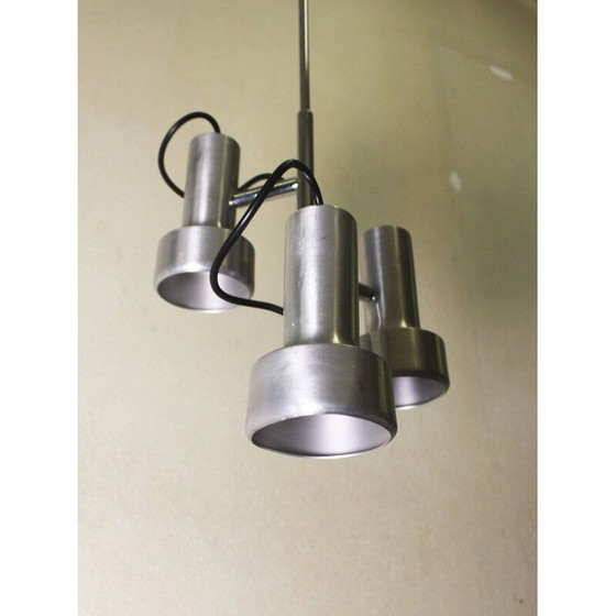 Image 1 of Vintage pendant lamp 3 spots in aluminium, 1960
