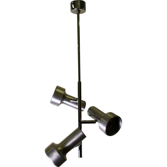 Image 1 of Vintage pendant lamp 3 spots in aluminium, 1960