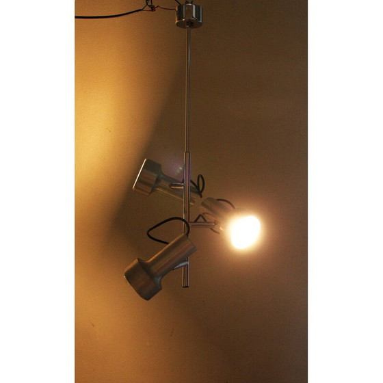 Image 1 of Vintage pendant lamp 3 spots in aluminium, 1960