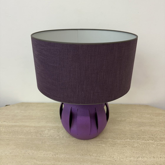 Image 1 of Purple Ceramic Table Lamp , 1970S