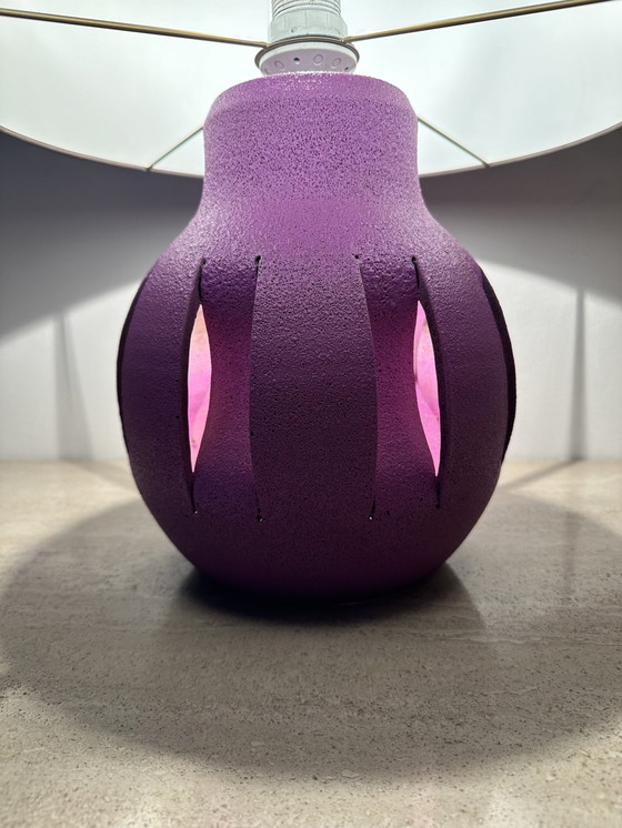 Image 1 of Purple Ceramic Table Lamp , 1970S