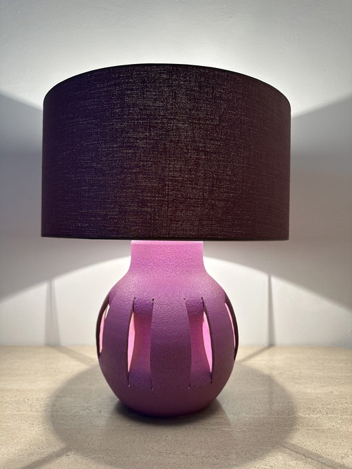 Purple Ceramic Table Lamp , 1970S