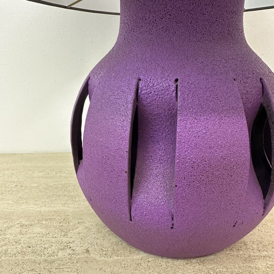 Image 1 of Purple Ceramic Table Lamp , 1970S