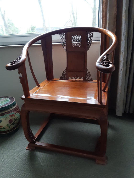 Image 1 of 2 Pieces of Chinese Horseshoe Chairs