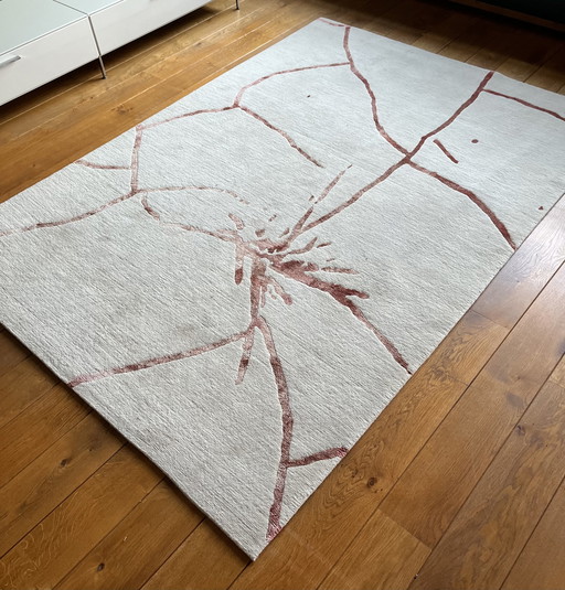 Modern Hand Knotted Rug Wool-Silk