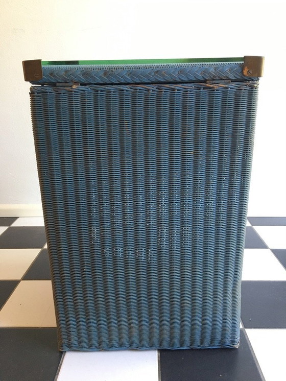 Image 1 of Lloyd Loom Laundry Basket With Glass Top