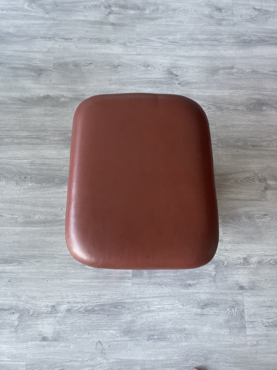 Image 1 of 2x Leolux Dolcinea fauteuil en cuir + pouf