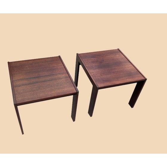 Image 1 of Pair of vintage mahogany coffee tables for Cassina