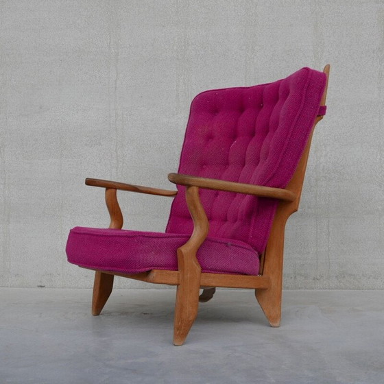 Image 1 of Sillón "Repos" de mediados de siglo de madera de roble de Guillerme et Chambron, Francia, década de 1960