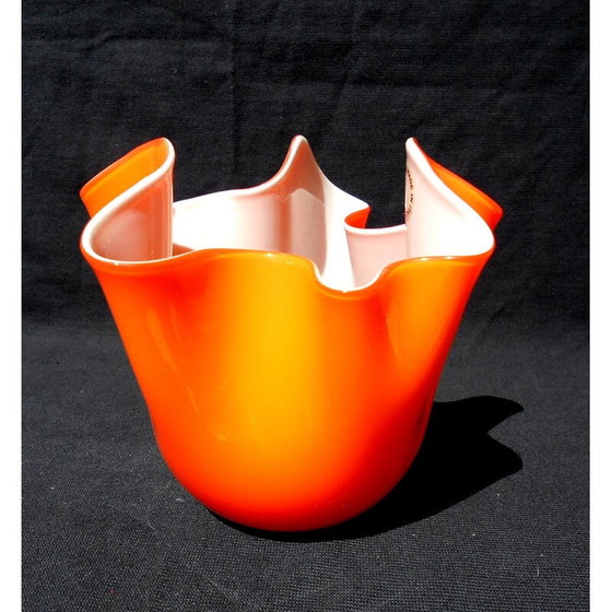 Image 1 of Vintage Fazzoletto vase in Murano glass by Fulvio Bianconi for Venini, Italy 2003