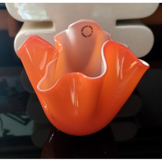 Image 1 of Vintage Fazzoletto vase in Murano glass by Fulvio Bianconi for Venini, Italy 2003