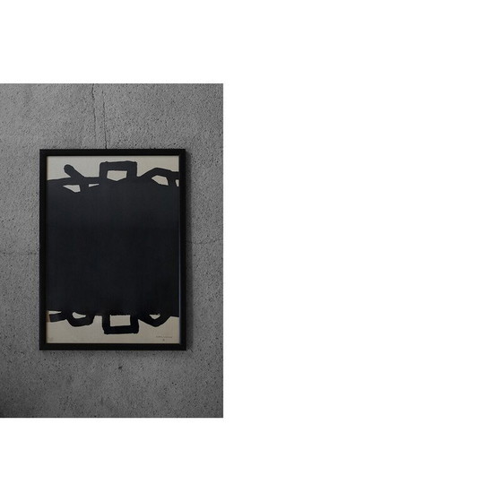 Image 1 of Vintage painting on cardboard by Eduardo Chillida