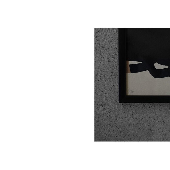 Image 1 of Vintage painting on cardboard by Eduardo Chillida