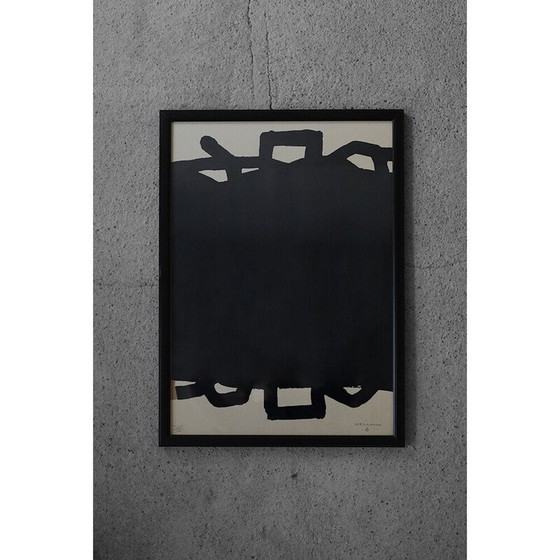 Image 1 of Vintage painting on cardboard by Eduardo Chillida