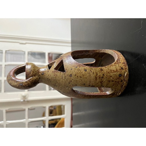 Vintage candlestick in pyrite sandstone by Guy Baudat, 1960