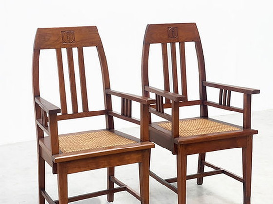 Image 1 of Couple of 1940's Amsterdamse school easy chairs