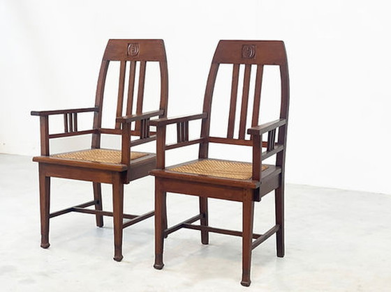 Image 1 of Couple of 1940's Amsterdamse school easy chairs