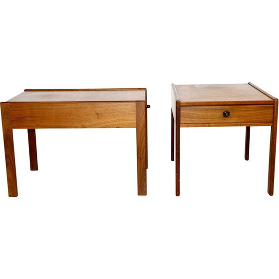 Image 1 of Pair of vintage walnut night stands, Sweden 1960