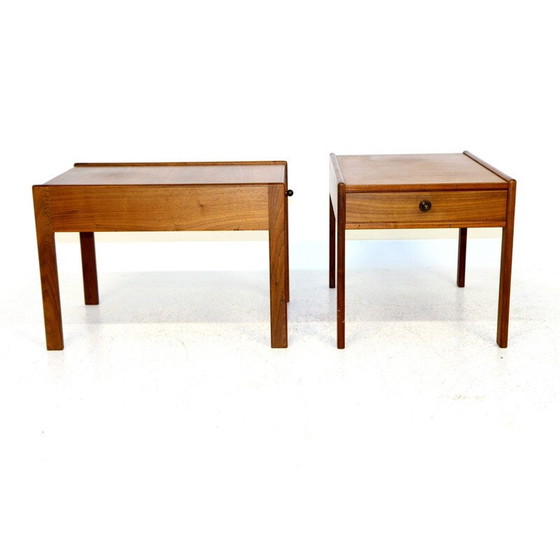 Image 1 of Pair of vintage walnut night stands, Sweden 1960