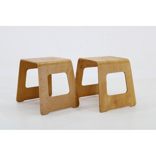 Pair of vintage wooden stools by Lisa Norinder for Ikea, Sweden 1990