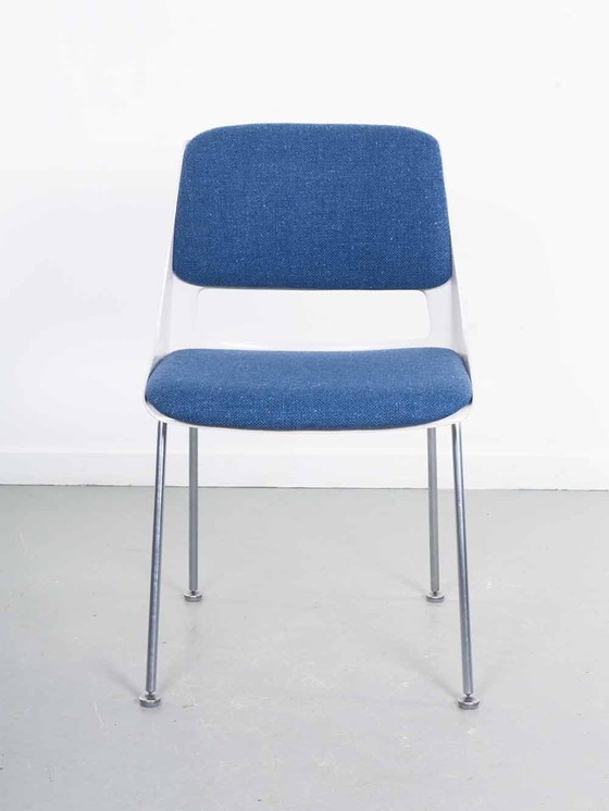 Image 1 of Set Of 4 (Ice Blue) Gispen Dining Chairs - A.R. Cordemeyer