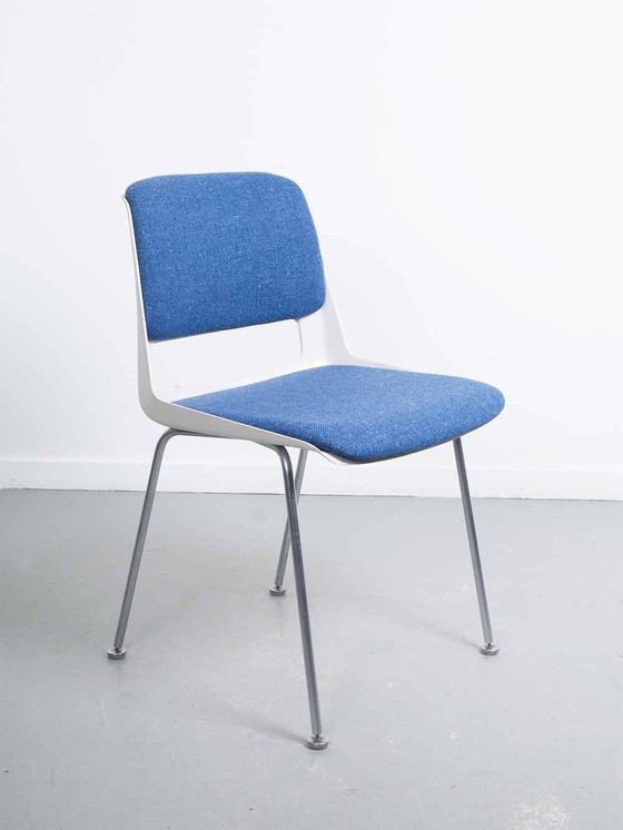 Image 1 of Set Of 4 (Ice Blue) Gispen Dining Chairs - A.R. Cordemeyer