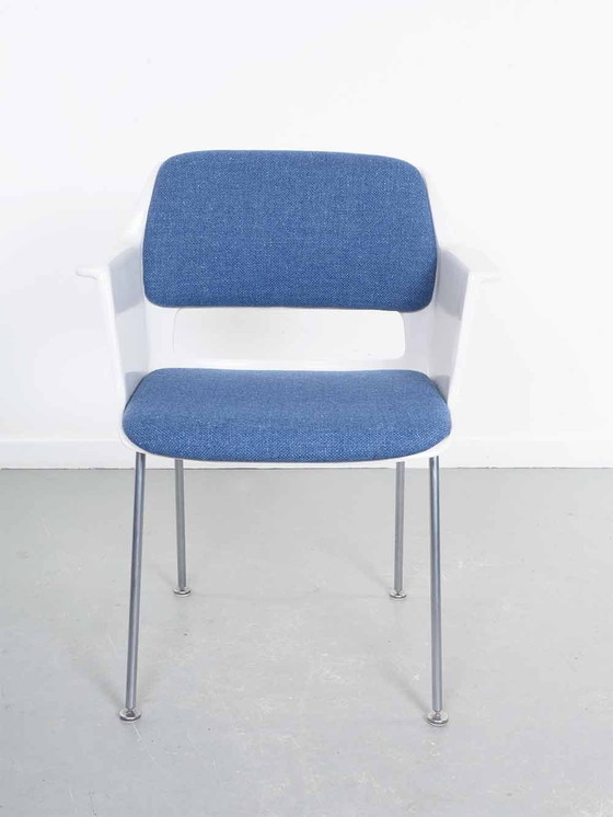 Image 1 of Set Of 4 (Ice Blue) Gispen Dining Chairs - A.R. Cordemeyer