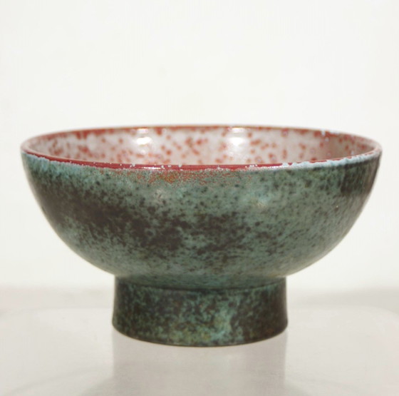 Image 1 of Leandro Lega À Faenza - Spotted Enamel Ceramic Bowl Italy Circa 1960