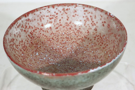 Image 1 of Leandro Lega À Faenza - Spotted Enamel Ceramic Bowl Italy Circa 1960