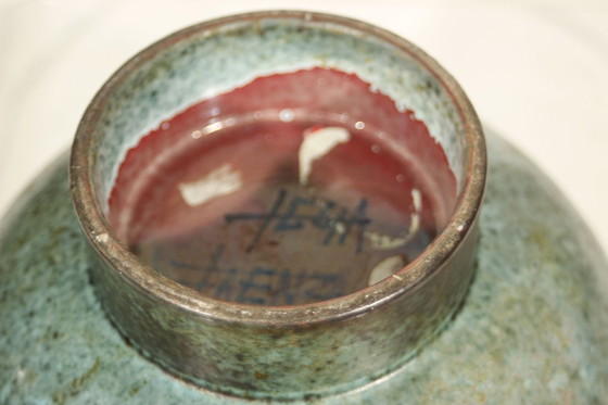 Image 1 of Leandro Lega À Faenza - Spotted Enamel Ceramic Bowl Italy Circa 1960