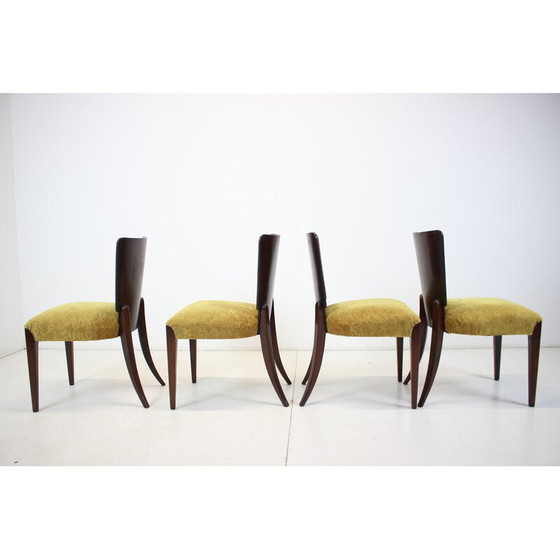 Image 1 of Set of 4 vintage Art Deco dining chairs H-214 by Jindrich Halabala for Up Závody, 1930s