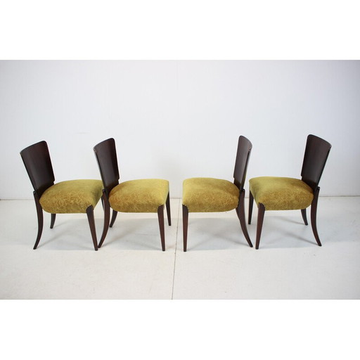 Set of 4 vintage Art Deco dining chairs H-214 by Jindrich Halabala for Up Závody, 1930s