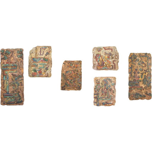 Lot of 5 vintage resin paintings, 1990