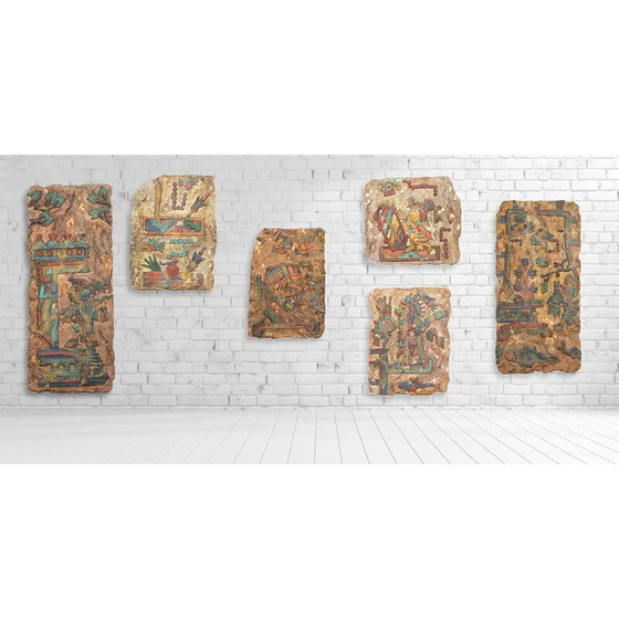 Image 1 of Lot of 5 vintage resin paintings, 1990