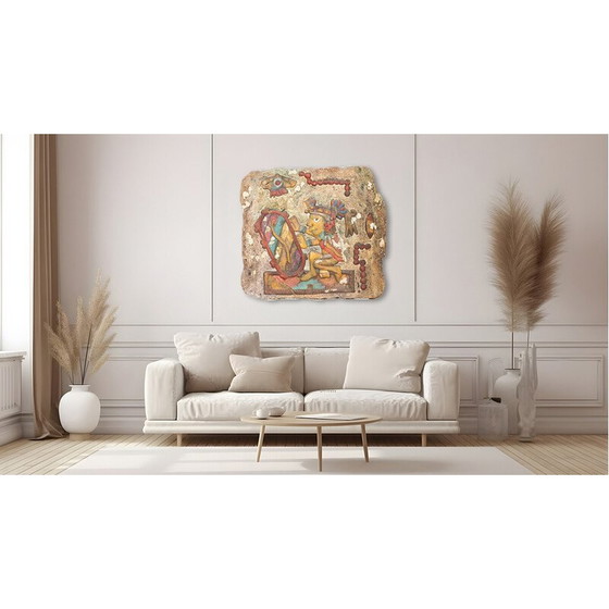 Image 1 of Lot of 5 vintage resin paintings, 1990